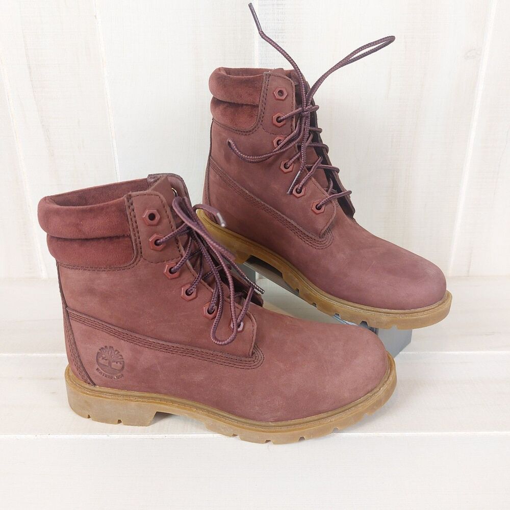 Timberland Linden Woods 6-In Waterproof Ankle Boots Women's Size 6 Burgundy - Picture 4 of 8